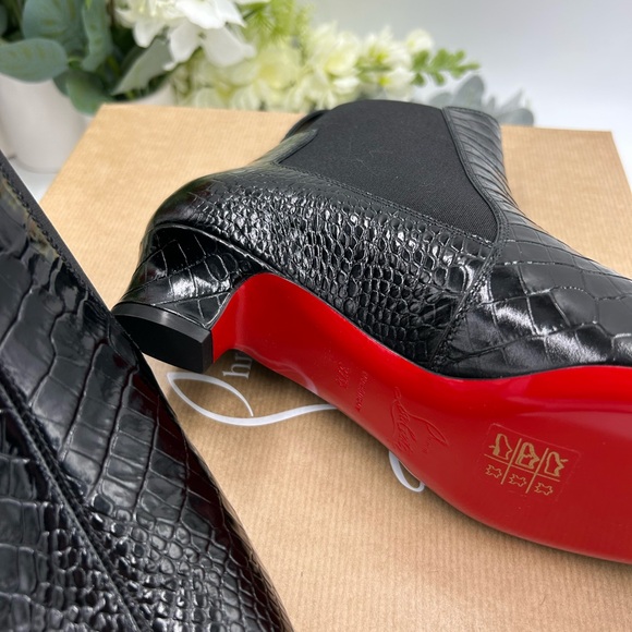 Women's Christian Louboutin PROMIDAVOL 35 croc effect Leather Chelsea boots 37.5 - Picture 8 of 12
